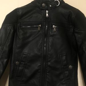 Black biker style boys jacket